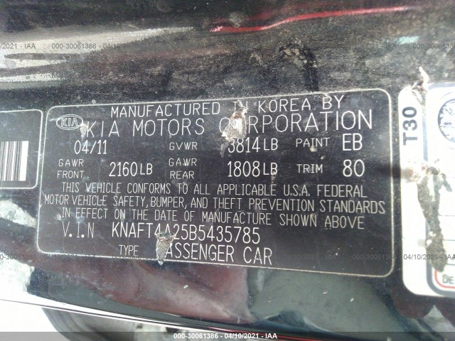 Photo 8 VIN: KNAFT4A25B5435785 - KIA FORTE 