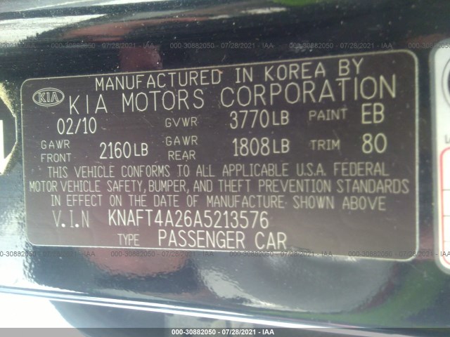 Photo 8 VIN: KNAFT4A26A5213576 - KIA FORTE 