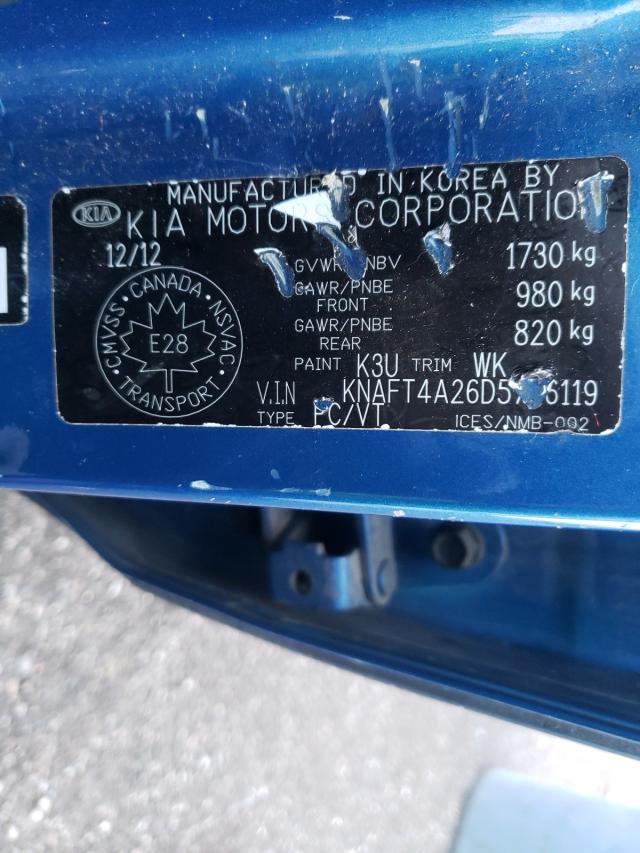 Photo 9 VIN: KNAFT4A26D5726119 - KIA FORTE LX 