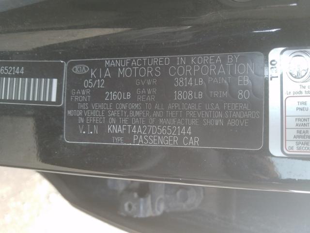 Photo 9 VIN: KNAFT4A27D5652144 - KIA FORTE LX 