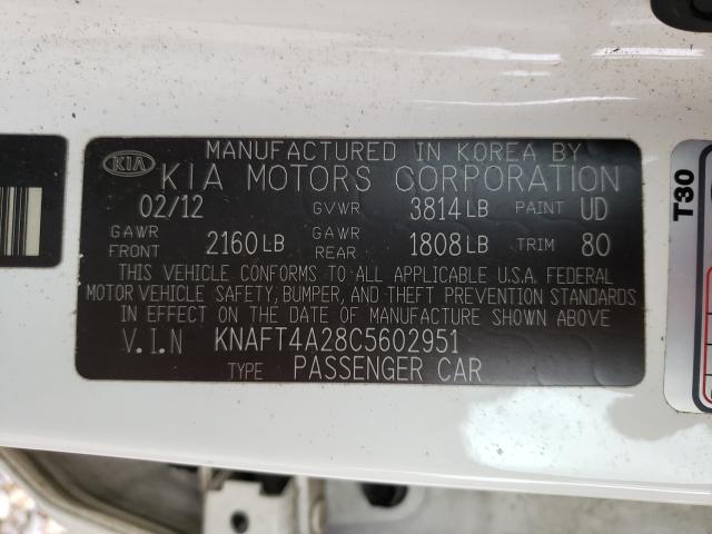 Photo 9 VIN: KNAFT4A28C5602951 - KIA FORTE LX 