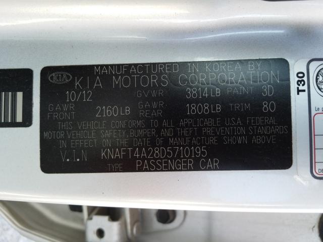 Photo 9 VIN: KNAFT4A28D5710195 - KIA FORTE LX 