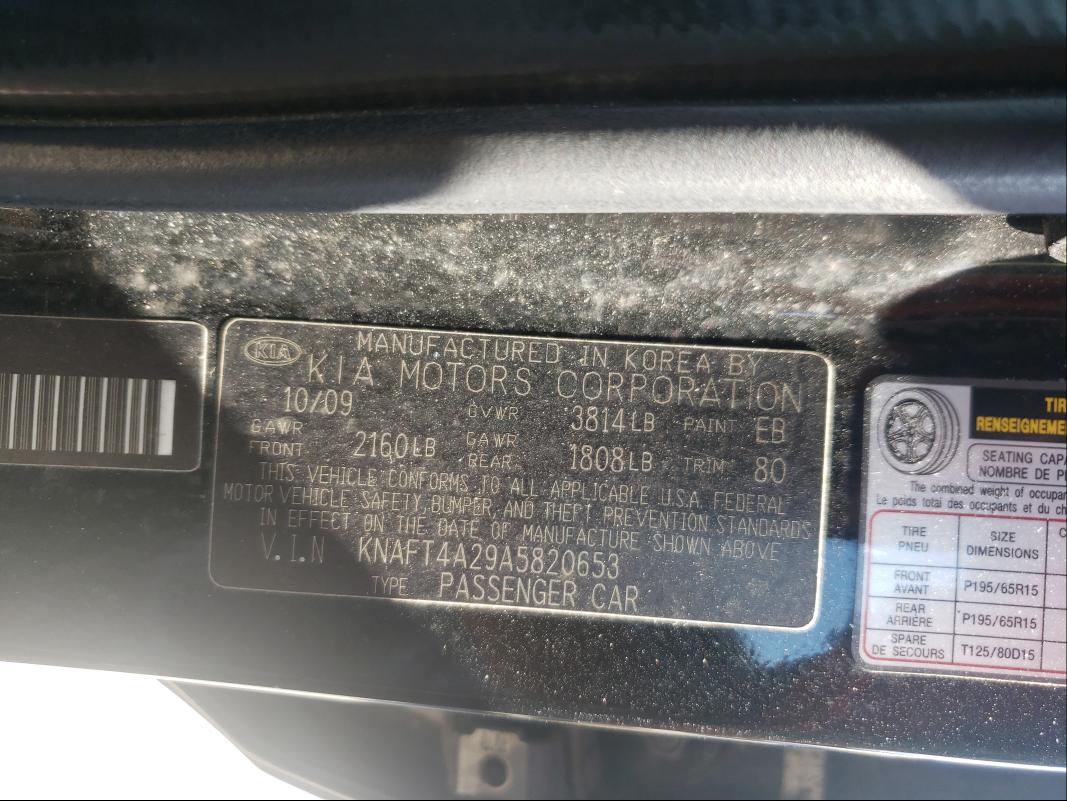 Photo 9 VIN: KNAFT4A29A5820653 - KIA FORTE LX 