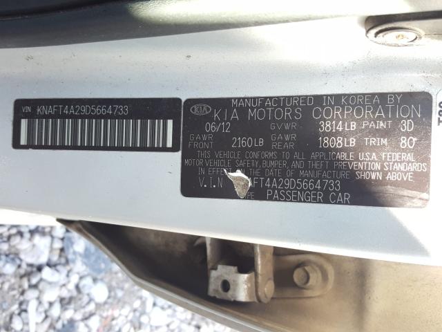 Photo 9 VIN: KNAFT4A29D5664733 - KIA FORTE LX 