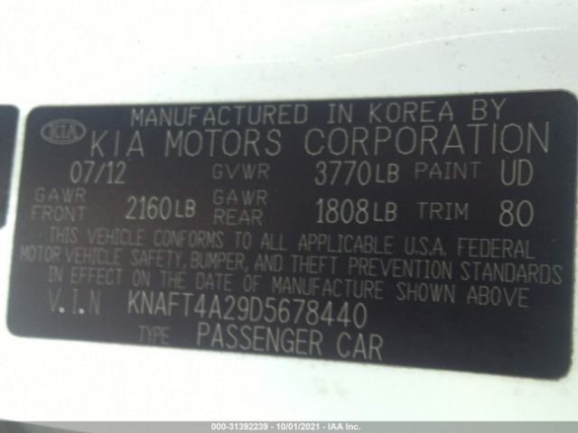 Photo 8 VIN: KNAFT4A29D5678440 - KIA FORTE 