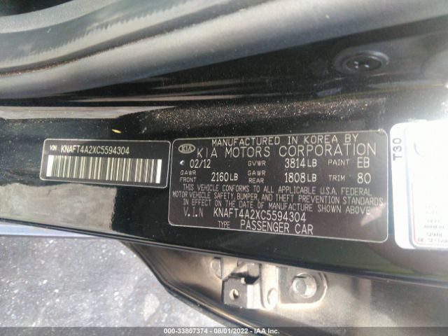 Photo 8 VIN: KNAFT4A2XC5594304 - KIA FORTE 