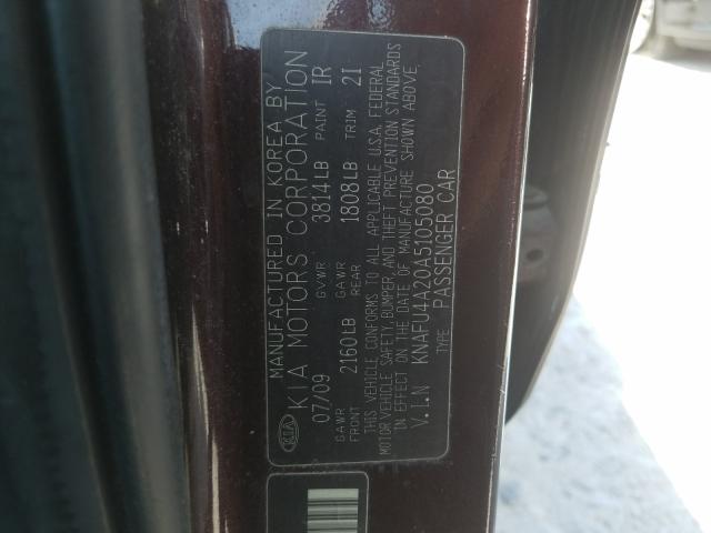 Photo 9 VIN: KNAFU4A20A5105080 - KIA FORTE EX 