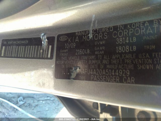 Photo 8 VIN: KNAFU4A20A5144929 - KIA FORTE 