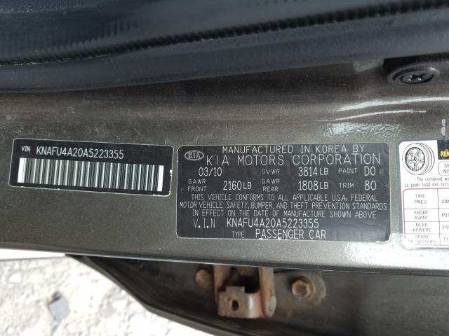 Photo 9 VIN: KNAFU4A20A5223355 - KIA FORTE EX 