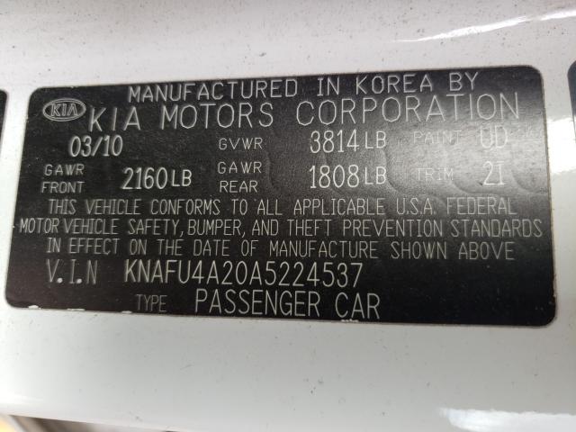 Photo 9 VIN: KNAFU4A20A5224537 - KIA FORTE EX 