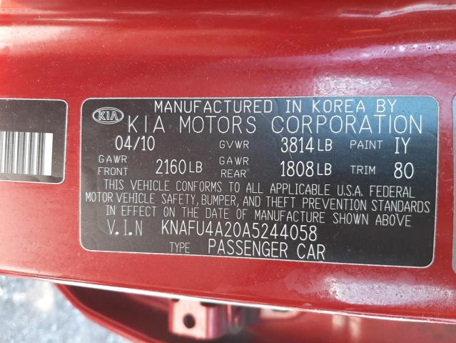 Photo 9 VIN: KNAFU4A20A5244058 - KIA FORTE EX 