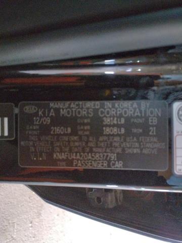 Photo 9 VIN: KNAFU4A20A5837791 - KIA FORTE EX 