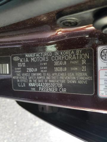 Photo 9 VIN: KNAFU4A20B5391708 - KIA FORTE EX 