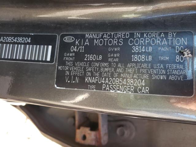 Photo 9 VIN: KNAFU4A20B5438204 - KIA FORTE EX 