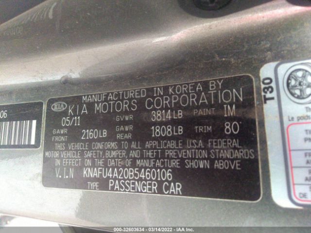 Photo 8 VIN: KNAFU4A20B5460106 - KIA FORTE 