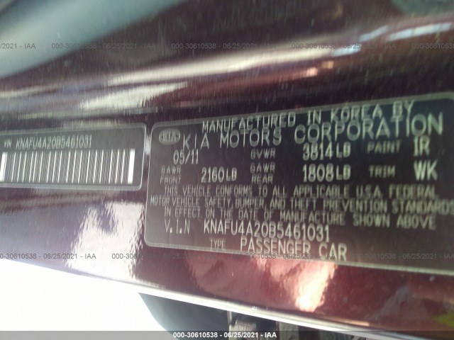 Photo 8 VIN: KNAFU4A20B5461031 - KIA FORTE 