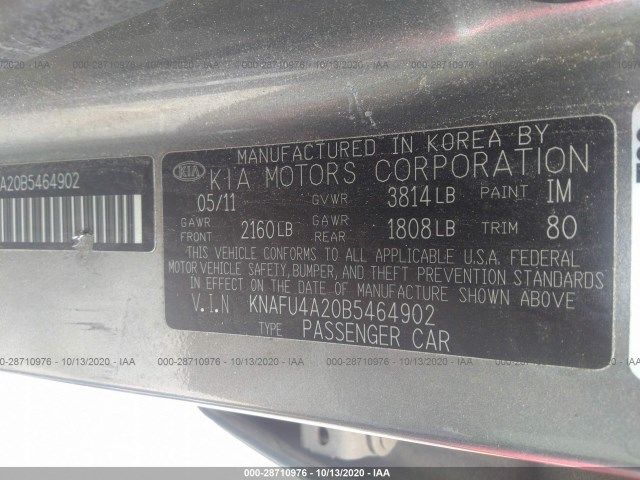 Photo 8 VIN: KNAFU4A20B5464902 - KIA FORTE 