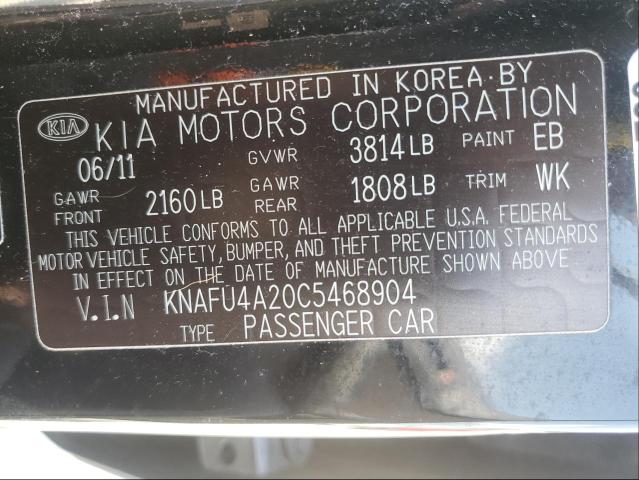 Photo 9 VIN: KNAFU4A20C5468904 - KIA FORTE EX 