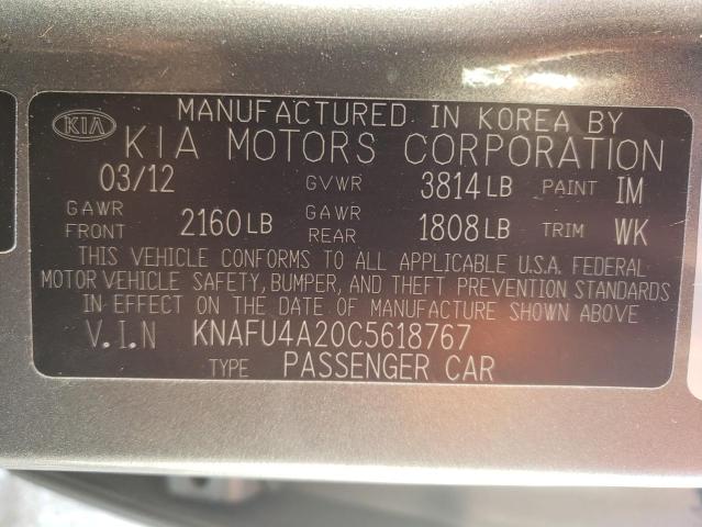 Photo 9 VIN: KNAFU4A20C5618767 - KIA FORTE EX 