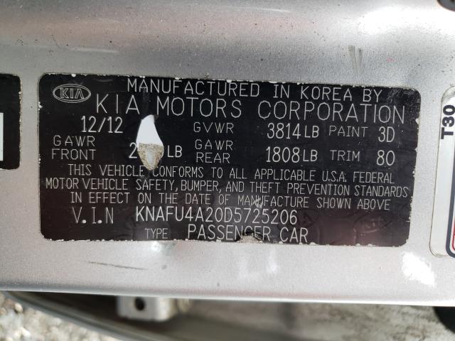 Photo 9 VIN: KNAFU4A20D5725206 - KIA FORTE EX 