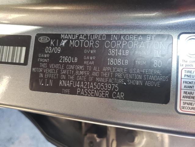 Photo 9 VIN: KNAFU4A21A5053975 - KIA FORTE EX 