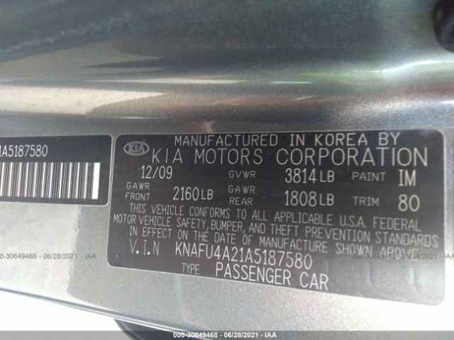 Photo 8 VIN: KNAFU4A21A5187580 - KIA FORTE 