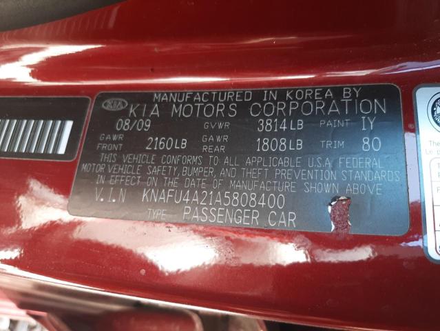 Photo 11 VIN: KNAFU4A21A5808400 - KIA FORTE EX 