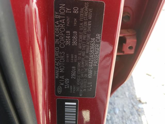 Photo 9 VIN: KNAFU4A21A5836634 - KIA FORTE EX 