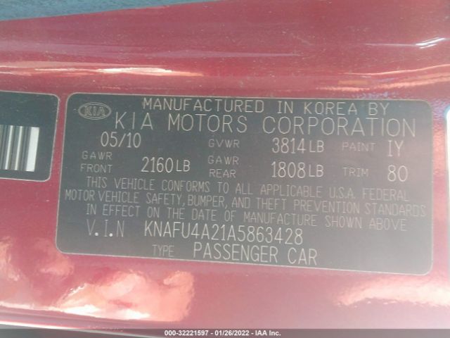 Photo 8 VIN: KNAFU4A21A5863428 - KIA FORTE 