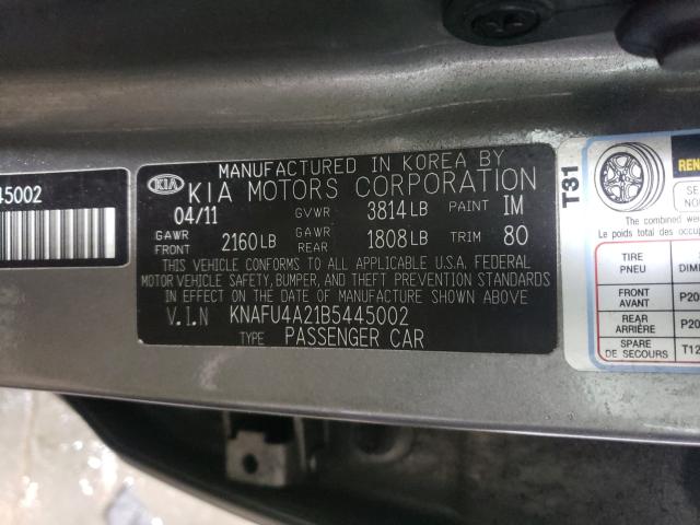 Photo 9 VIN: KNAFU4A21B5445002 - KIA FORTE EX 