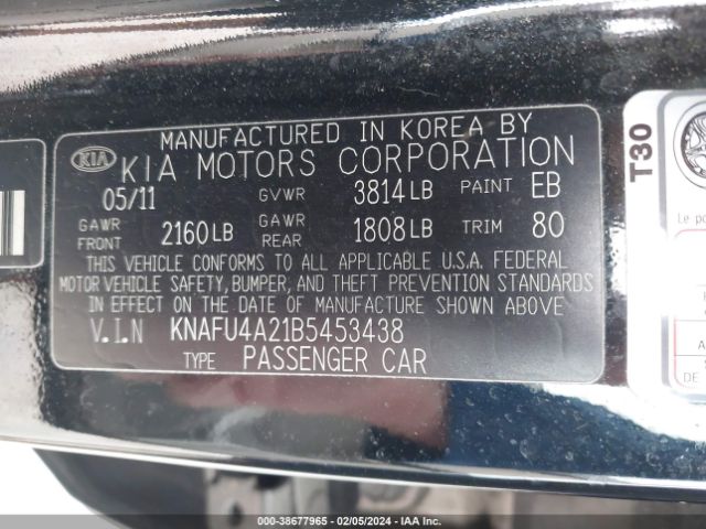 Photo 8 VIN: KNAFU4A21B5453438 - KIA FORTE 