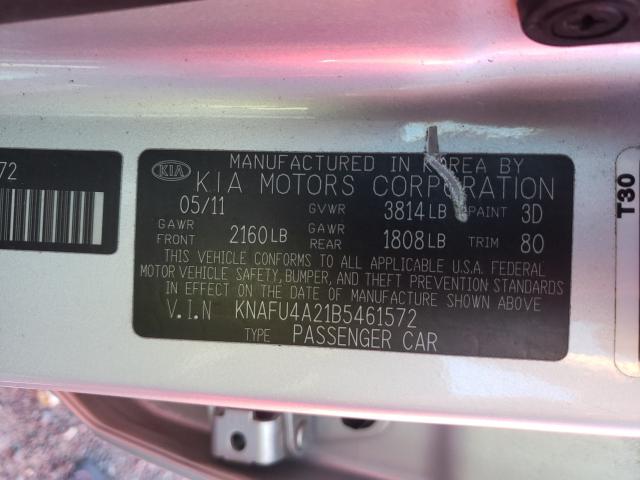 Photo 9 VIN: KNAFU4A21B5461572 - KIA FORTE EX 