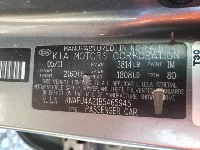 Photo 9 VIN: KNAFU4A21B5465945 - KIA FORTE EX 