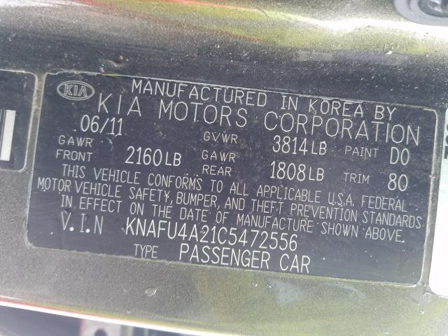 Photo 9 VIN: KNAFU4A21C5472556 - KIA FORTE EX 