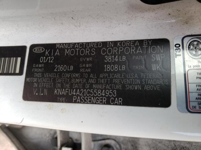 Photo 9 VIN: KNAFU4A21C5584953 - KIA FORTE EX 