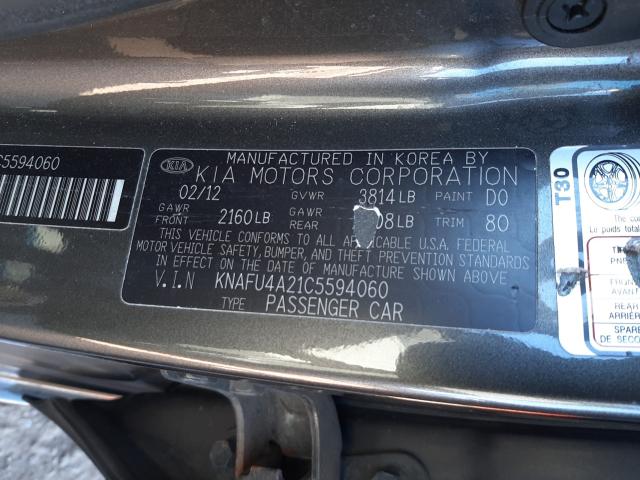 Photo 9 VIN: KNAFU4A21C5594060 - KIA FORTE EX 