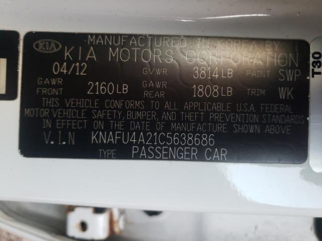 Photo 9 VIN: KNAFU4A21C5638686 - KIA FORTE EX 