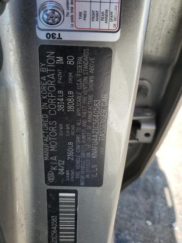 Photo 11 VIN: KNAFU4A21C5640583 - KIA FORTE EX 