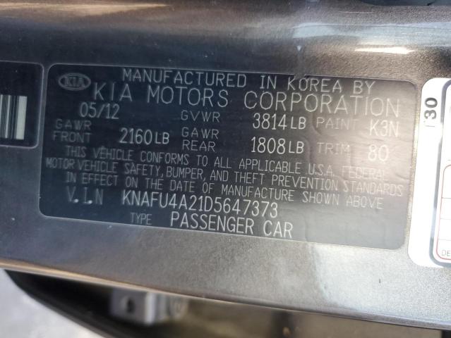 Photo 9 VIN: KNAFU4A21D5647373 - KIA FORTE EX 