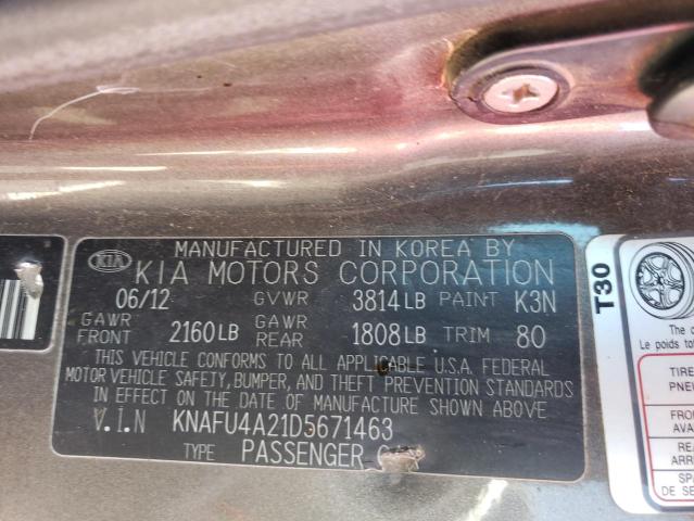 Photo 9 VIN: KNAFU4A21D5671463 - KIA FORTE EX 