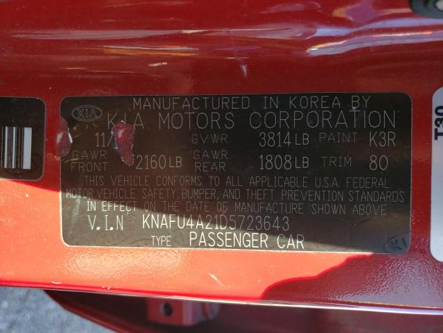 Photo 9 VIN: KNAFU4A21D5723643 - KIA FORTE EX 