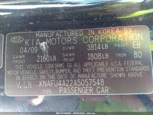 Photo 8 VIN: KNAFU4A22A5057548 - KIA FORTE 