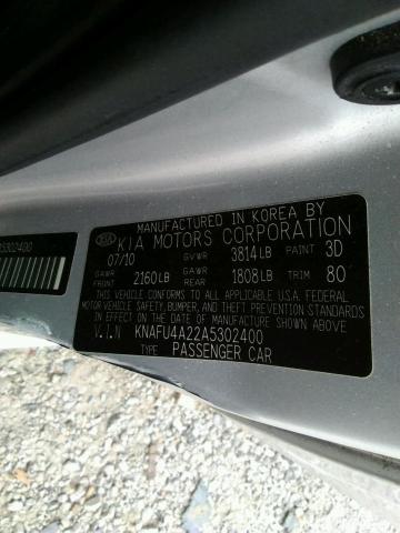 Photo 9 VIN: KNAFU4A22A5302400 - KIA FORTE EX 