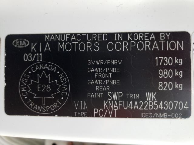 Photo 9 VIN: KNAFU4A22B5430704 - KIA FORTE EX 