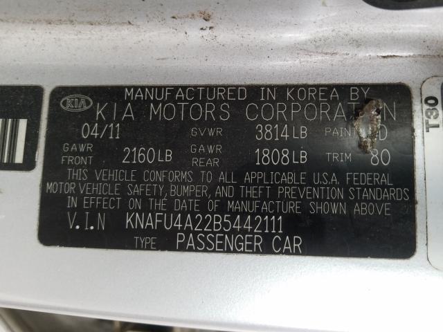 Photo 9 VIN: KNAFU4A22B5442111 - KIA FORTE EX 