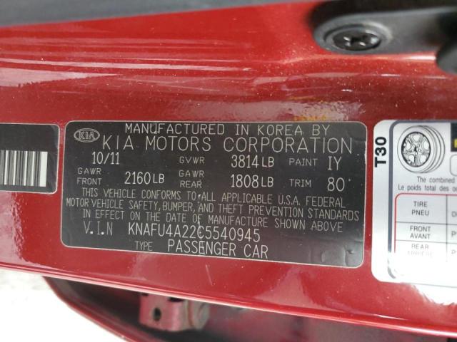 Photo 11 VIN: KNAFU4A22C5540945 - KIA FORTE EX 