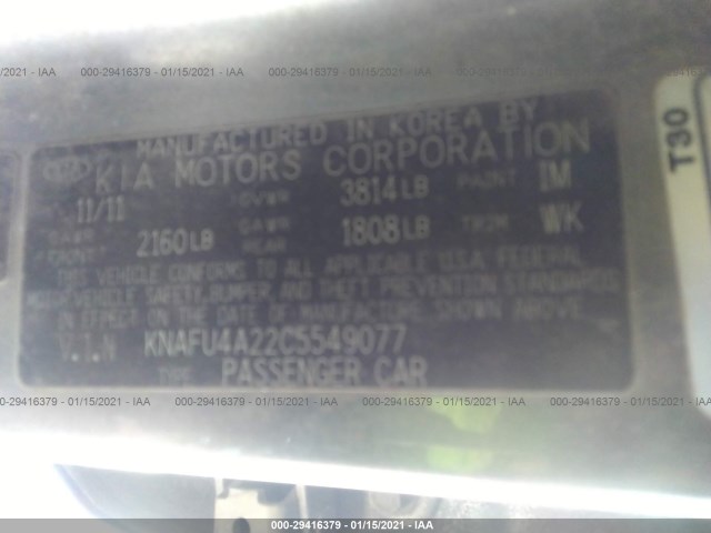 Photo 8 VIN: KNAFU4A22C5549077 - KIA FORTE 