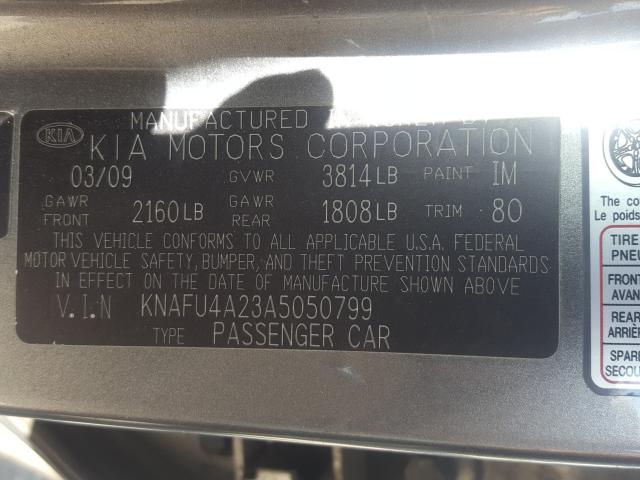 Photo 9 VIN: KNAFU4A23A5050799 - KIA FORTE EX 