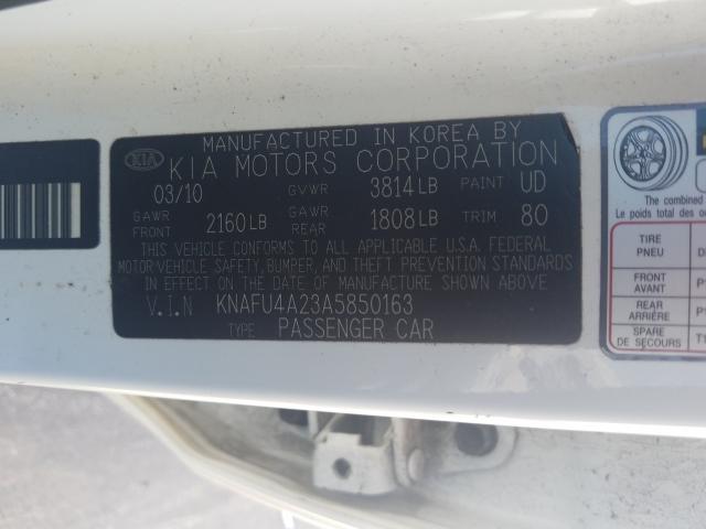 Photo 9 VIN: KNAFU4A23A5850163 - KIA FORTE EX 