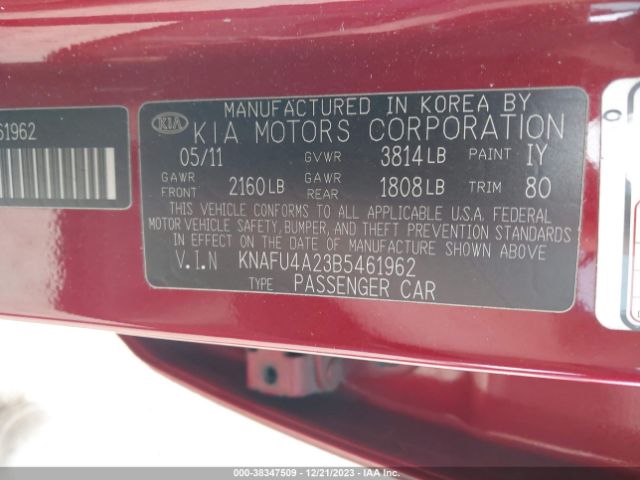 Photo 8 VIN: KNAFU4A23B5461962 - KIA FORTE 